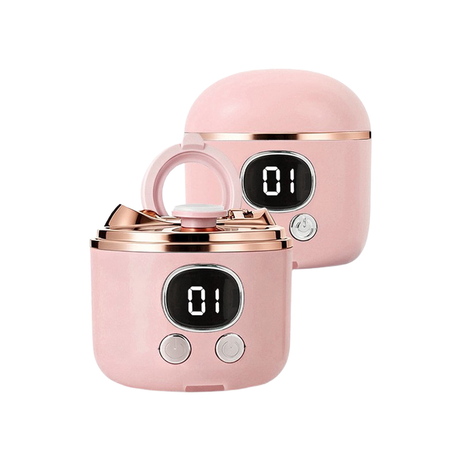 Electric Nail Clippers For Seniors With Magnifier LED Light Rechargeable Automatic Trimmer Polisher Low Noise Nail Scraps Storage,Pink