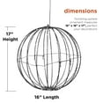 thumbnail image 3 of Alpine Corporation 16"x 17" Foldable Hanging Sphere Holiday Ornament with LED Lights, Multicolor, 3 of 12
