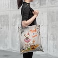 thumbnail image 4 of Trick or Treat Pitbull Funny Mummy Cosplay Pumpkin Candy Basket All Over Print 3D Canvas Tote Bag Terrier Dog Lover Reusable Handbag - 12016, 4 of 5