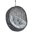 thumbnail image 3 of Modway Encase Sunbrella® Fabric Swing Outdoor Patio Lounge Chair Without Stand in Black Gray, 3 of 8