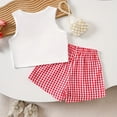 thumbnail image 2 of Cethrio Girls Casual Outfit Sets, Short Sleeve Fashion 2 Piece T-shirts and Shorts Sets Red Size 1-2T, 2 of 6