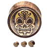 Sugar Skull Organic Wood Ear Plugs 1 pair