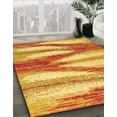 thumbnail image 2 of Ahgly Company Indoor Round Abstract Orange Red Abstract Area Rugs, 4' Round, 2 of 6