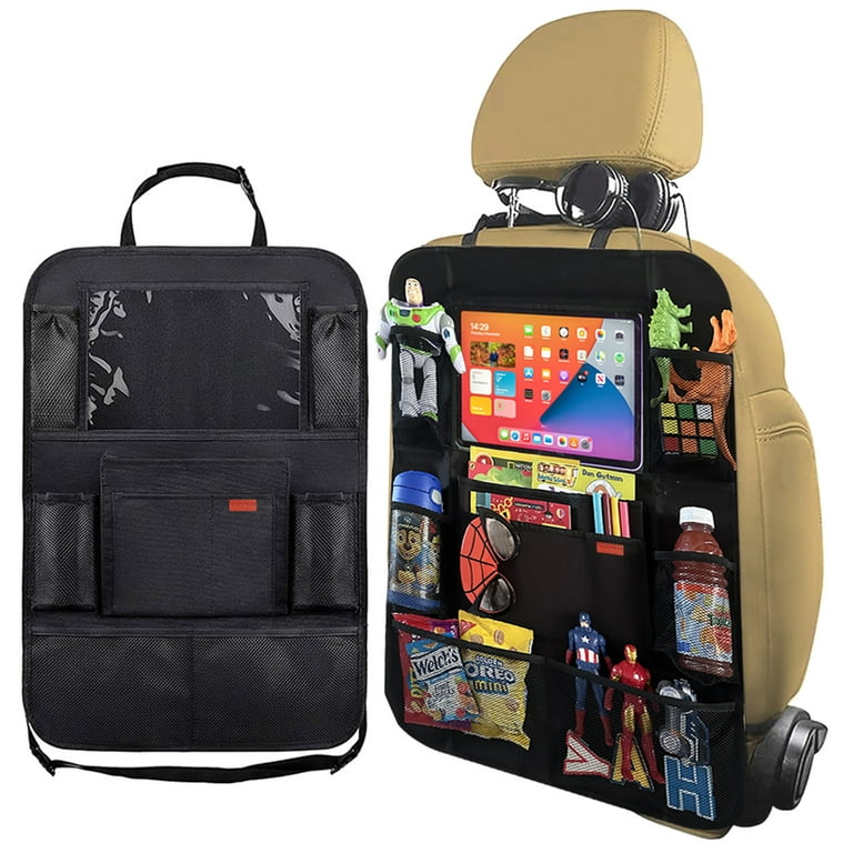 Luckybay Autositz-Seiten-Organizer, Autositz-Aufbewahrung, Hängetasche,  Handys, Getränke, Stuff Halter mit Netztasche für Autos, SUV und LKW  (schwarz) : : Baby