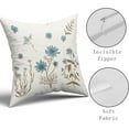 thumbnail image 5 of Brown Blue Floral Pillow Covers 18x18 Set of 2 Cute Botanical Print Vintage FlowerLeave Decorative Throw Pillows Fall Seasonal Pillowcase Cotton Square Cushion Cover Decor, 5 of 6
