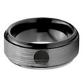 thumbnail image 2 of Tungsten Sunset Ocean Horizon View Band Ring 8mm Men Women Comfort Fit Black Step Bevel Edge Brushed Gray Polished, 2 of 4
