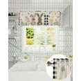 thumbnail image 5 of Kitchen Curtains Tiers and Valances Set Happy Easter Bunny Rabbit Flowers Spring Black Plaid Retro Farmhouse Decor Rod Pocket Short Window Curtains for Bedroom Bathroom Cafe, 3 Pieces, 24 Inch Long, 5 of 5