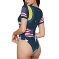thumbnail image 2 of Cauagu Astronaute avec Drapeau USA T-Shirts à Manches Courtes Col Rond pour Femmes Combinaison Quotidienne-TG, 2 of 7