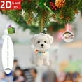 thumbnail image 3 of Dog Christmas Ornament, Cute White Dog Christmas Tree Hanging Ornaments, 2D Acrylic Adorable Puppy Pendant Hanging Decoration for Home or Car Rearview Mirror Decor, 3 of 5