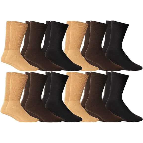 Yacht & Smith Loose Fit Non-Binding Soft Cotton Diabetic Crew and Ankle Socks, Bulk Value Pack