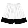 thumbnail image 5 of asjyhkr Basketball Shorts Mens Workout Activewear Elastic Waist Breathable Color Blocked Relaxed Gym Shorts(X-Large,White), 5 of 7