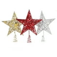 thumbnail image 4 of Adorno de estrella de árbol de Navidad de hierro forjado Adorno de estrella de árbol brillante Decoración del hogar (15 cm Rojo), 4 of 5