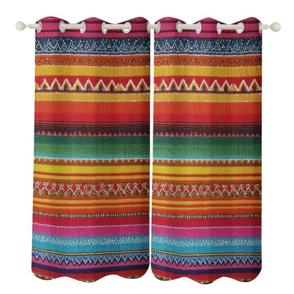 Bohemia Blackout Curtains Window Drapes Room Darkening Thermal Insulated Grommets Blackout Curtains, for Living, Dining, Bedroom,2 Panels