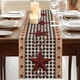 thumbnail image 3 of Table Runners 72 Inches Long Dress Scarves, Red Texas Star Farmhouse Farmhouse Kitchen/Dining Table Runner, Coffee Tablerunners, Black Plaid Berry Country 18x72 Inch, 3 of 9