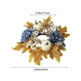 thumbnail image 3 of Gcvizuso Fall Candle Ring Wreath, Pumpkin Maple Leaf Dahlia Floral Centerpiece for Halloween Thanksgiving Table Decor, Light Blue, 3 of 6
