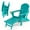 Turquoise, variant on Costway Patio Folding Adirondack Chair HDPE All-Weather Pull-Out Ottoman Gray