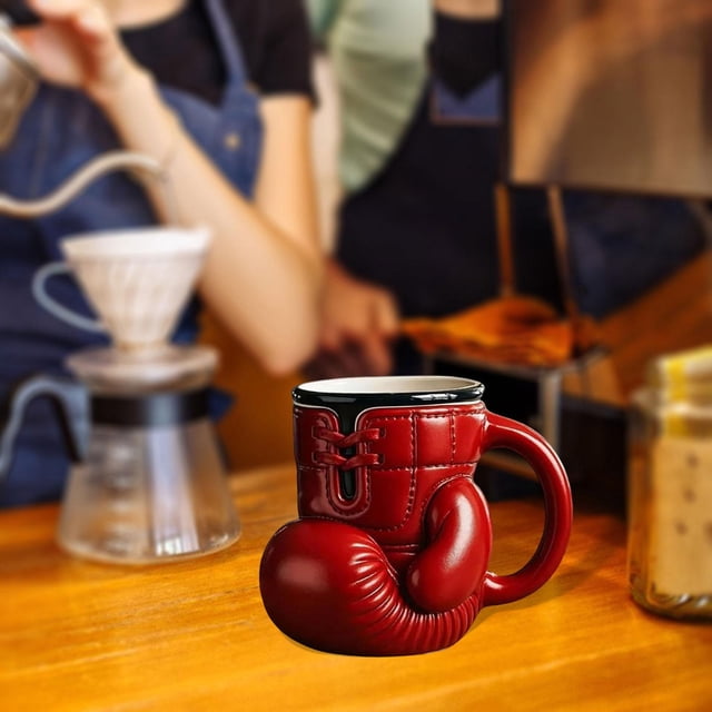 Taza de guante de boxeo en 3D Copa de agua de agua novedosa decoración de escritorio Taza de cerámica 12 para festivales restaurante cafe hombres