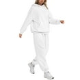 thumbnail image 4 of 2 Piece Sets for Women Fall 2025 Sweatsuits Outfits Lounge Matching Hoodie Set Travel Track Suits Winter Clothes White M, 4 of 4