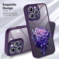 thumbnail image 3 of for iPhone 14 Pro Max Case for Women Girls Fairy Rose Floral Built-in Glitter Sparkly Screen Protector Camera Protection Lens Shockproof Pattern Elegant Crystal Phone Case -Purple, 3 of 13