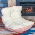 thumbnail image 5 of Big Joe Roma Bean Bag Chair, Oat Sherpa and Desert Rose, Vegan Suede, 3 feet, 5 of 7