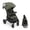 Green, variant on Gromast Baby Stroller with Detachable Snack Tray, Oversized Seat for Newborn to 4 Years, One-Hand Fold Travel Stroller w/ Big Wheels, Adjustable Backrest, UPF 50+ Canopy & Cup Holder - Black