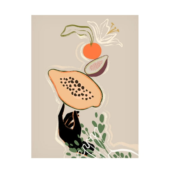 Trademark Fine Art Arty Guava Balancing Fruits Canvas Wall Art