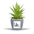 thumbnail image 1 of Bicycle Lady France Illustration Pattern Fake Pineapple Flower Pot Vase Mini Decor, 1 of 3
