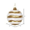 thumbnail image 2 of Vickerman M132195 8 in. Gold-Silver Candy Glitter Wave Ball Ornament, 2 of 2