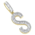 thumbnail image 4 of 10K Yellow Gold Baguette Diamond Initial S Pendant 1.50" Letter Charm 3/4 CT., 4 of 6