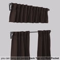 thumbnail image 4 of 3S Brother's Solid Linen Look Curtains Drapes Kitchen Valance Set of 3 Hanging Rod Pocket Window Valance Treatments Decorative Valances Tiers Café Curtains (Dark Brown 50"x14"Valance - 24"x40"Tiers), 4 of 6