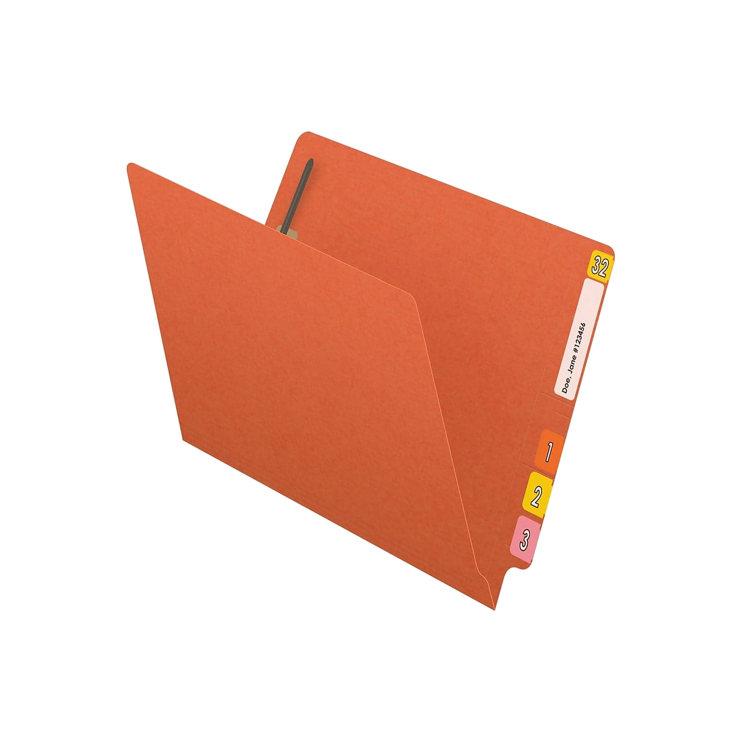 Medical Arts Press Reinforced End Tab File Folder Straight Cut Letter-Size Orange 50/Box