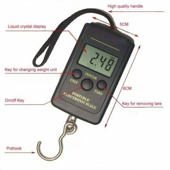 Digital Hanging Luggage Scale, Portable Handheld Baggage Scale, 88 Pounds