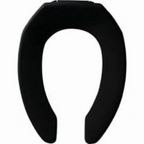BEMIS 1955SSCT 047 Toilet Seat, Without Cover, Plastic, Elongated, Black