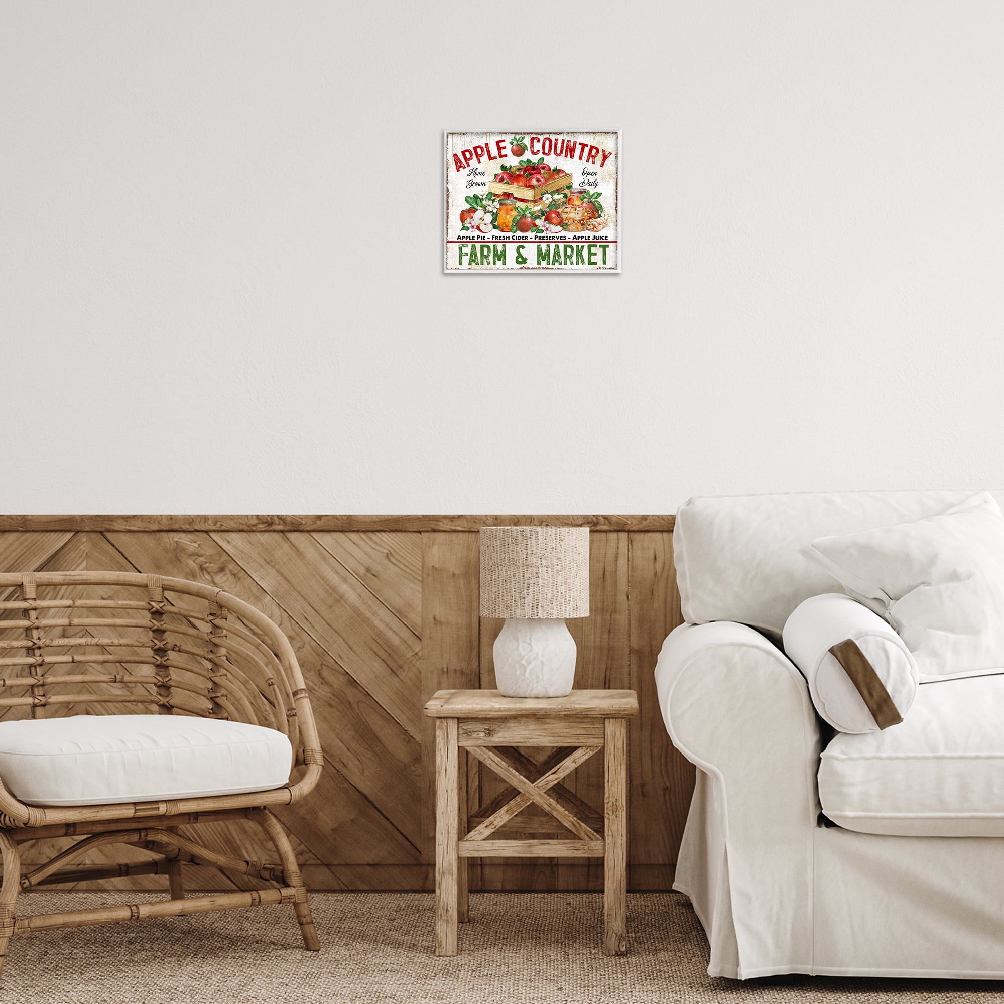 Stupell Industries Apple Country Market Holiday Painting White Framed Art Prints Wall Art, 14 x 11