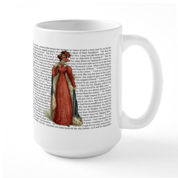 CafePress - Pride And Prejudice Mugs - 15 oz Ceramic Large White Nolvety Mug