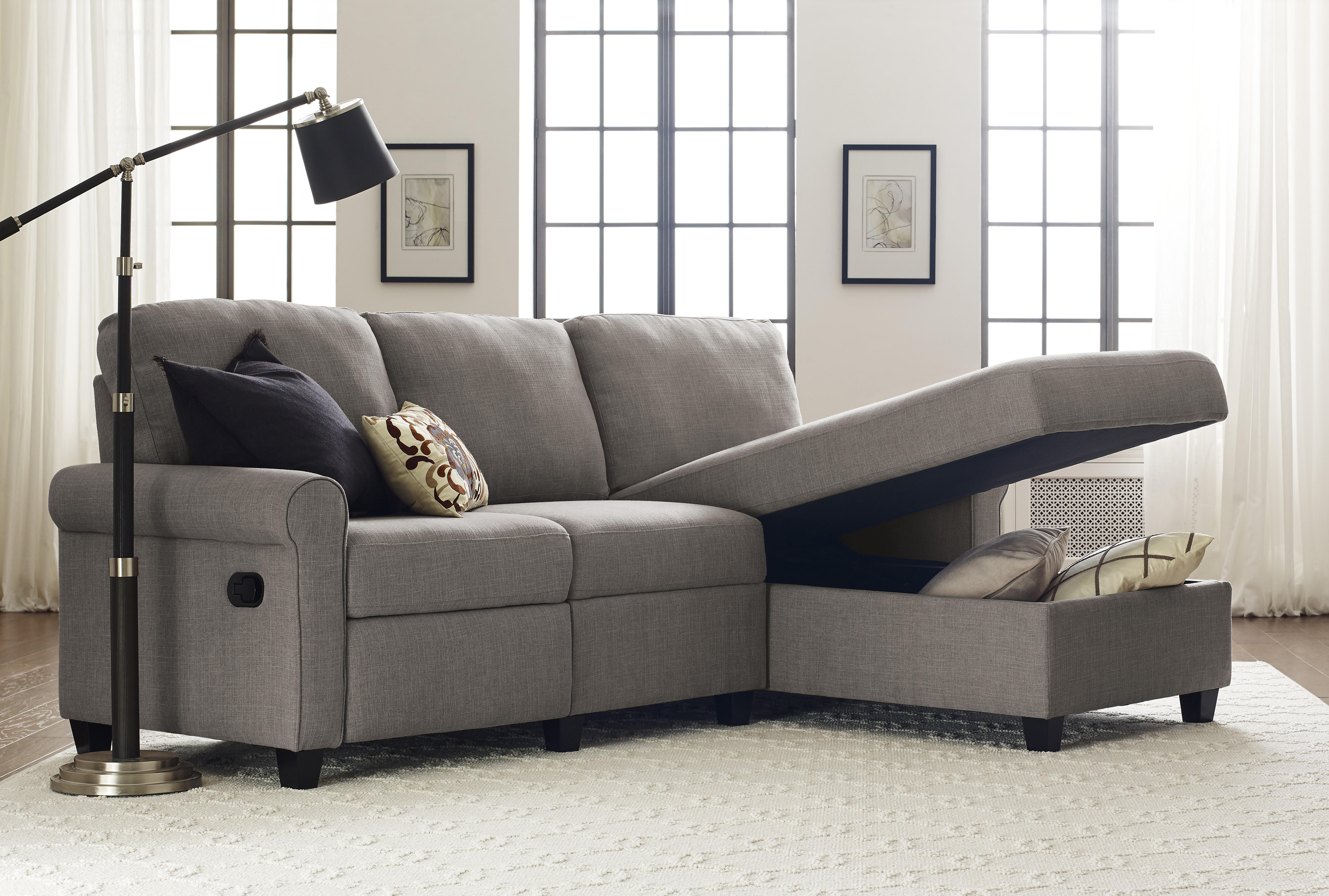 Serta Copenhagen Reclining Sectional with Right Storage Chaise - Gray - image 3 of 10