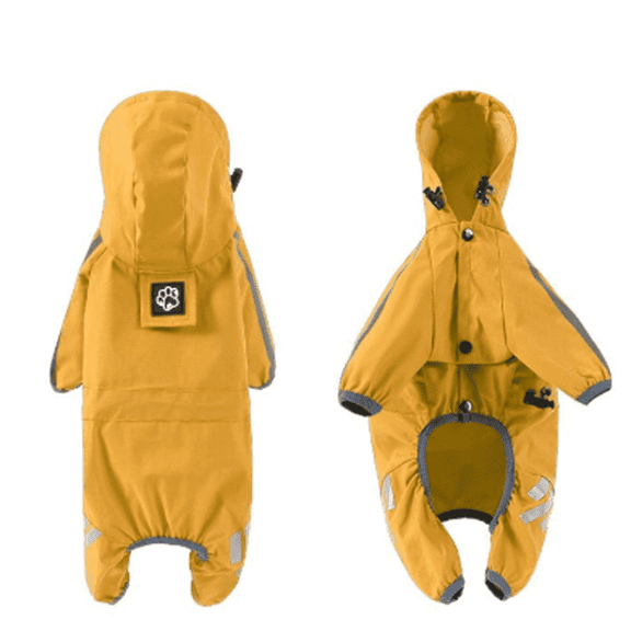 GASTROPOD Dog Raincoat,Reflective Safety Strips Dog Rain Jacket,Waterproof Lightweight Design Pet Raincoat,S,Yellow