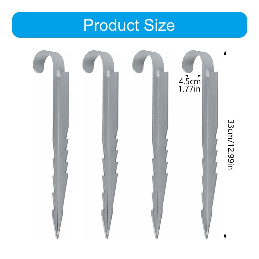 4Pcs Trampoline Stakes Heavy Duty Ground Stakes Metal Tent Trampoline Ground Stake Fixing Anchors Easy to Install