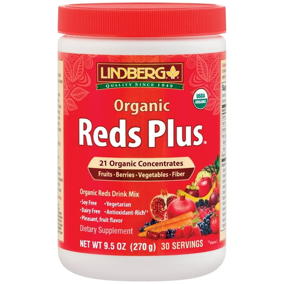 Organic Reds Powder | 9.5 oz | Non-GMO, Gluten Free Supplement | by Lindberg