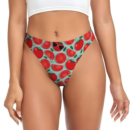 Sigee Cute Tomato for Women s G-String Panty  Low Rise  Soft Lace Perfect for Everyday Wear or Special Occasions-3X-Large