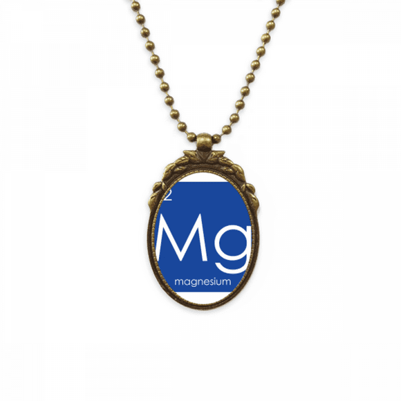 Chestry Elements Period Table Alkaline Earth Metal Magnesium Mg Antique Necklace Vintage Bead Pendant Keychain