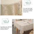 thumbnail image 3 of Beige Lace Tablecloths with Tassels Washable Crochet Vintage Table Cover for Dinner Wedding Party Banquet Decor, 3 of 6