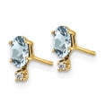 thumbnail image 2 of Primal Gold 14 Karat Yellow Gold Diamond and Aquamarine Birthstone Earrings, 2 of 3