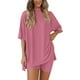 thumbnail image 1 of Set de salón de dos piezas PRETTYGARDEN para mujer, verano 2025, rosa, 1 of 6