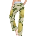 thumbnail image 5 of Women's Lemon Branches Pajama Pants, Casual Pajama Bottoms Drawstring Lounge Pants Wide Leg, 5 of 7