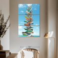 thumbnail image 3 of Elephant Stock Bahamas Beach Signs Wall Art - Vertical Multi Panel Canvas - Living Room Wall Decor - Places Multi Panel - Blue And White Decor - 42" x 65", 3 of 8