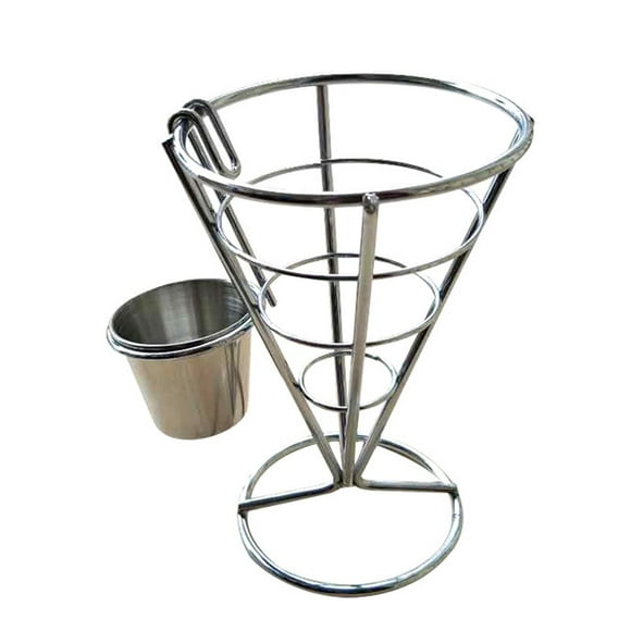 POINTERTECK 2 Pieces One Sauce Stand Cone Fries Holder Popcorn Vegetables Fruit Appetizers French Fry Stand Kitchen Food Container