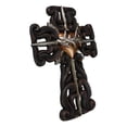 thumbnail image 4 of Rustic Sacred Heart Crown of Thorns And Spike Nails Faux Wooden Wall Cross Decor, 4 of 9