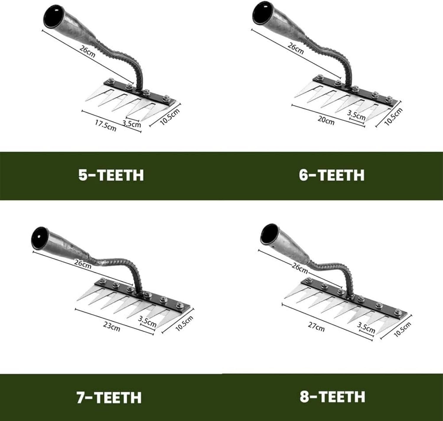 Gardinea Iron Weeding Rakes, Gardenia Iron Weeding Rakes, Iron Rake for Gardening and Weeding, Ironrake 2.0 Upgraded 5/6/7/8 Teeth Heavy-Duty Ironrake for Gardening