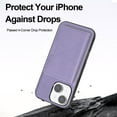 thumbnail image 6 of for iPhone 13 Wallet Case, 2-in-1 Detachable Back Magnetic Cover & PU Leather Wallet Phone Case, with Folio 4 Card Holders, Support Mag-Safe Charging Case for iPhone 13, Purple, 6 of 6